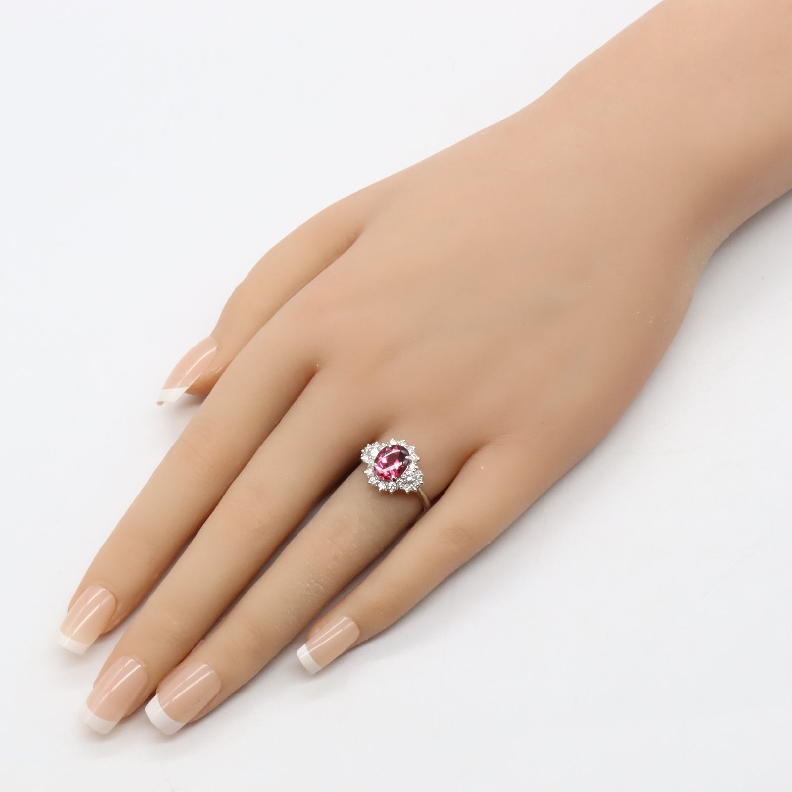 ピンクトルマリン　ダイヤ　Pt900 リング　可愛いです♪ 指輪 リング プラチナ Pt900 ピンクトルマリン 5号 ダイヤモンド