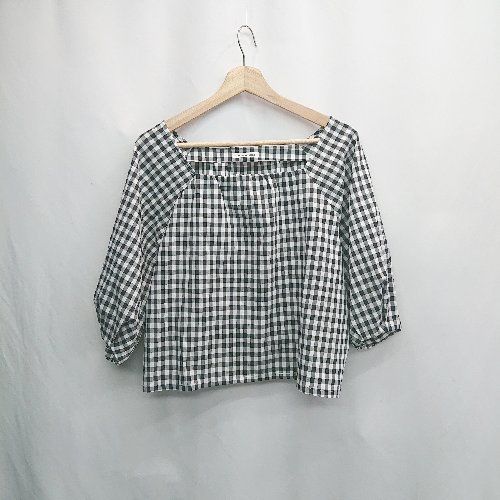 ◇ ⊂ le.coeur blanc ルクールブラン チェック柄 七分袖 シャツ