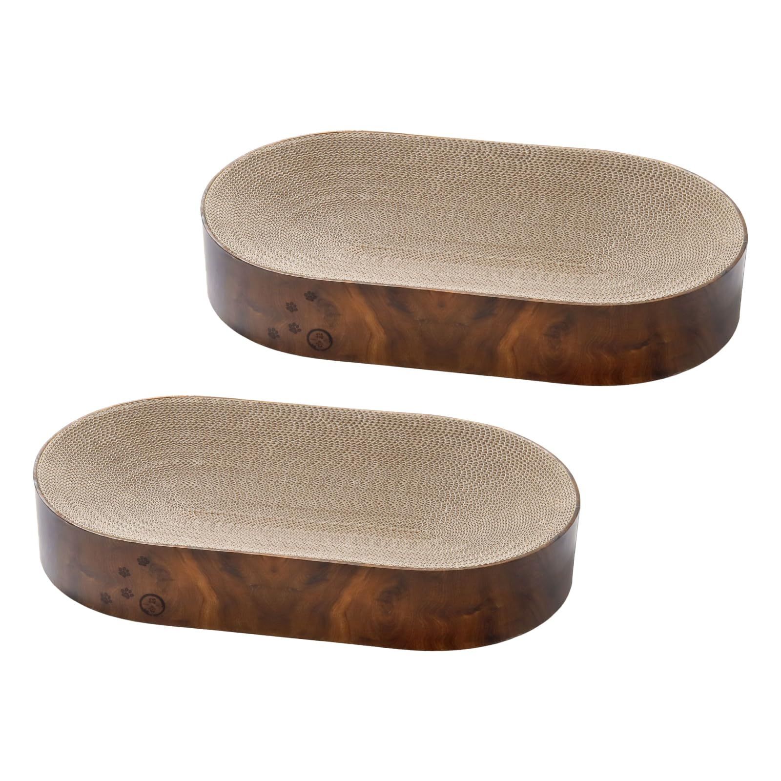 猫壱 爪とぎ バリバリボウルXL オーバル ダークブラウン 2個セット