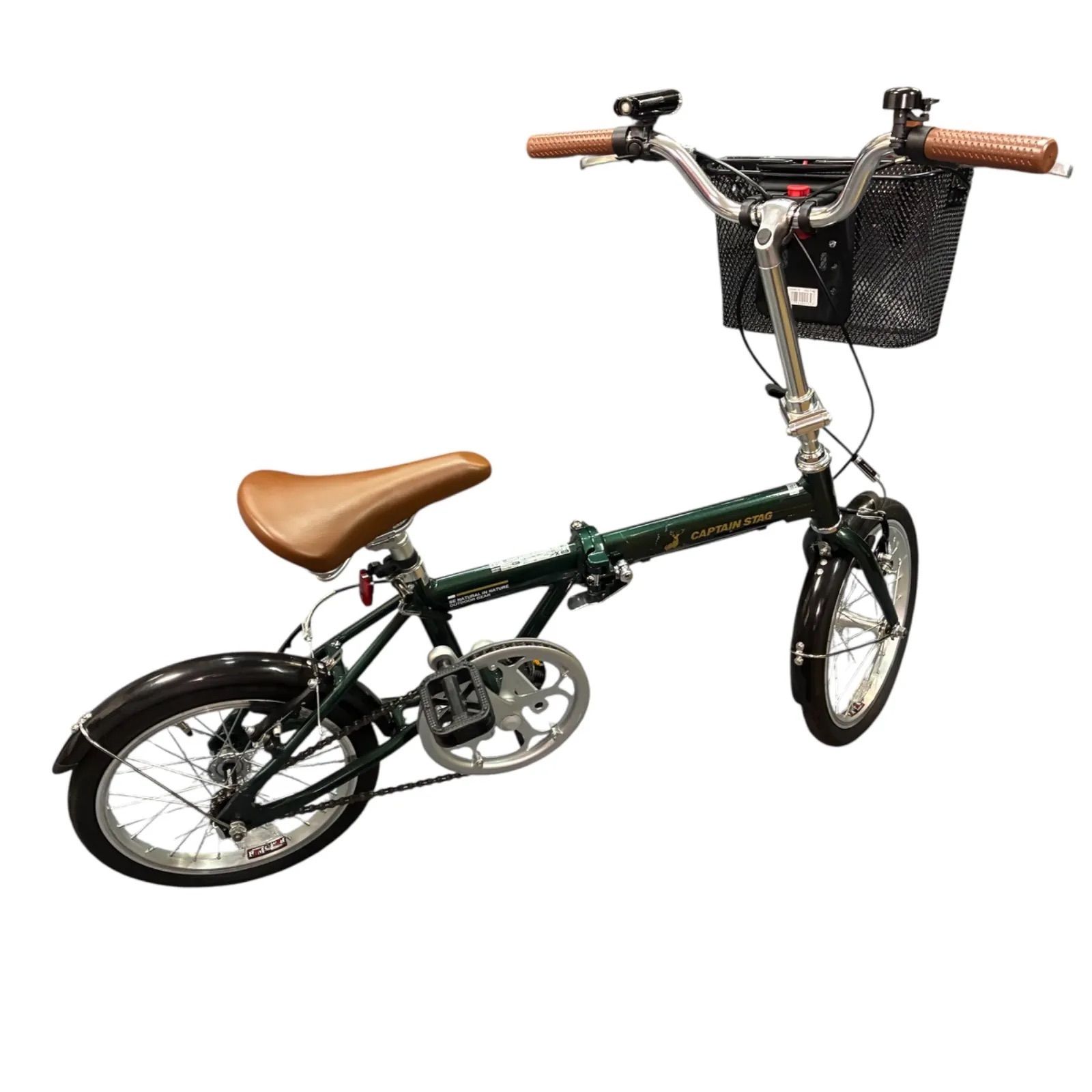 キャプテンスタッグ 折りたたみ自転車 16インチ 前かご付き