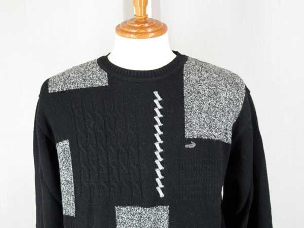 秋冬 クロコダイル クルーネックセーター/ニット 毛100% ケーブル編