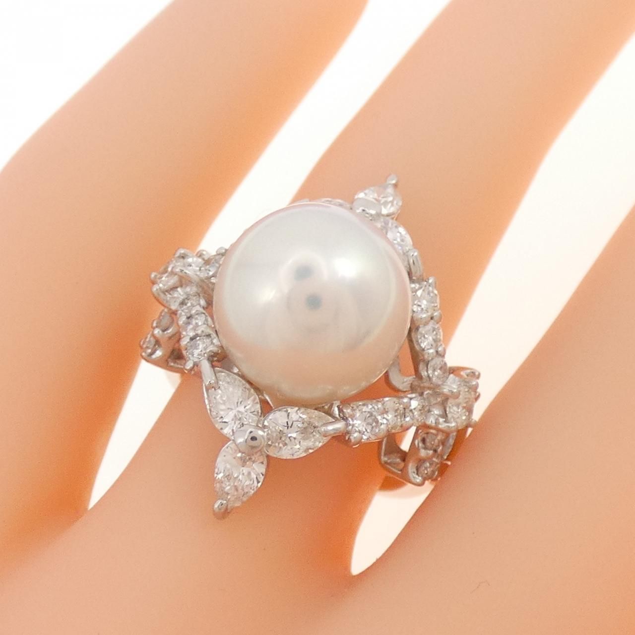 K 18 Pt 900 メレダイヤつき リング 8 .5 号 K 18 Pt 900 メレダイヤつき リング 8 .5 号