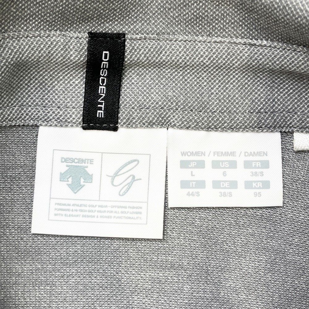 サイズ：L DESCENTE GOLF デサントゴルフ  半袖ポロシャツ  グレー系 [240101378674] ゴルフウェア レディース ストスト サイズ：L DESCENTE GOLF デサントゴルフ 半袖ポロシャツ グレー