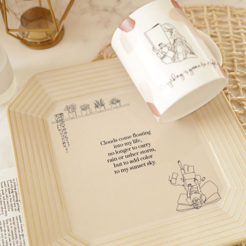 白磁用】Line Art Girl＆Botanicalラインアートガール