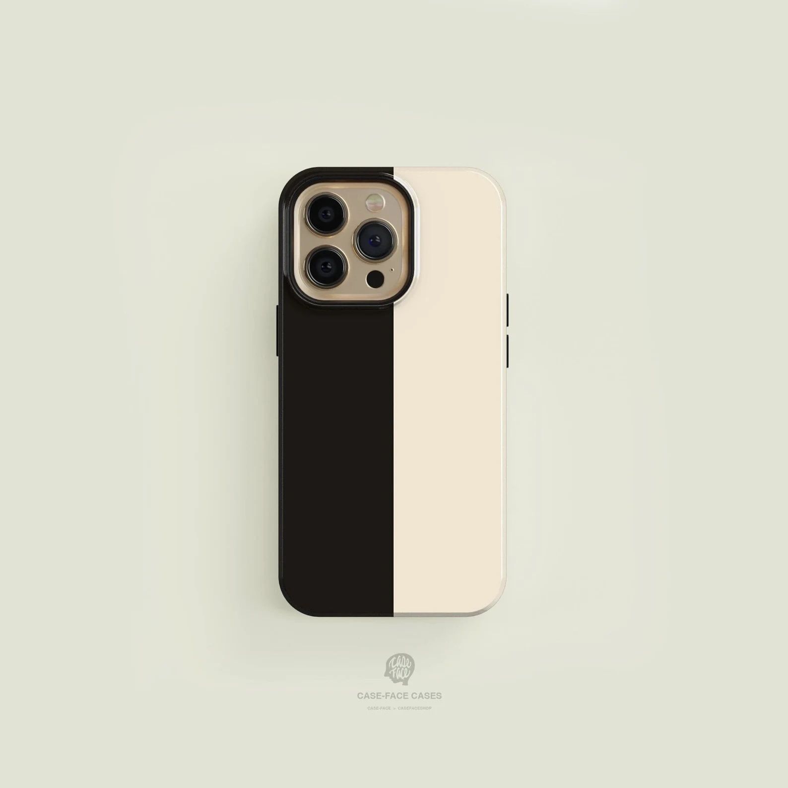 CASE-FACE | Bicoloured Black u0026 Cream MagSafe iPhoneケース (iPhone 16/16 pro/16 pro max/15) アイフォン