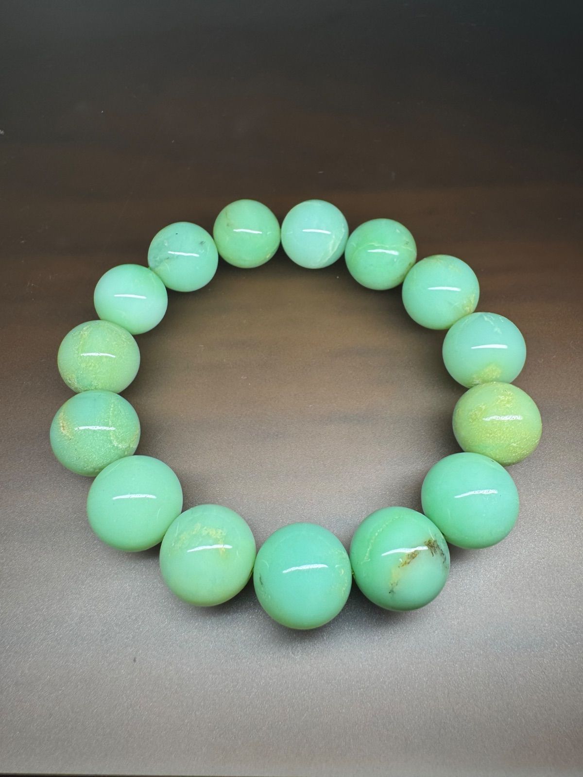 SSS大粒15.7㎜クリソプレーズ 腕周り19㎝