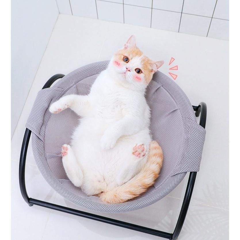  猫 ベッド 猫ハンモック ペットベッド 犬猫用 キャット ハンモック 安定な構造 組立簡単 四季適用 ベッド クッション ベッド マット カバー