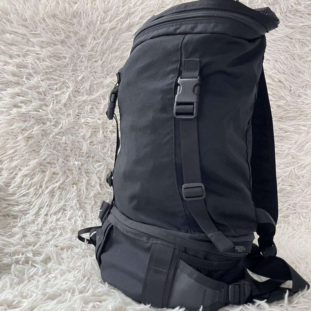 希少】PORTER MARSHAL ポーター マーシャル ウエストバッグ リュック バックパック 20L 軽量 2気室 ロゴ ナイロン ブラック 黒  メンズ - メルカリ