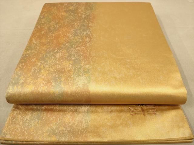 平和屋着物◎六通柄袋帯 ワンポイント 螺鈿 霞文 引箔 正絹 逸品