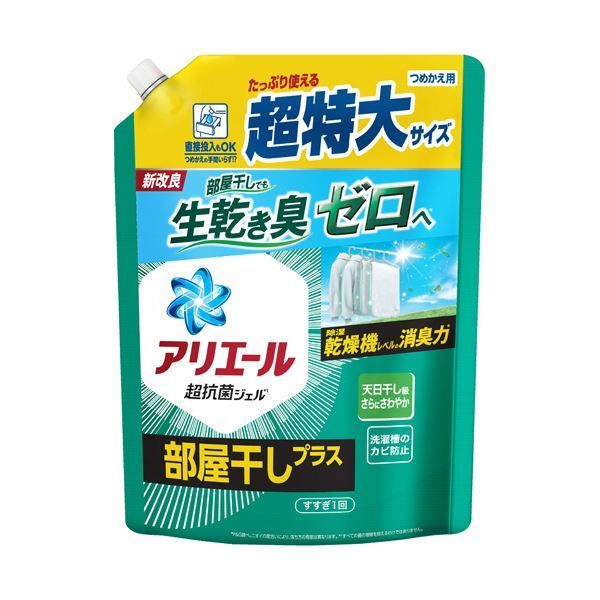 まとめ P＆Gアリエールジェル 部屋干しプラス つめかえ用 超特大 815g 1パック ×5セット