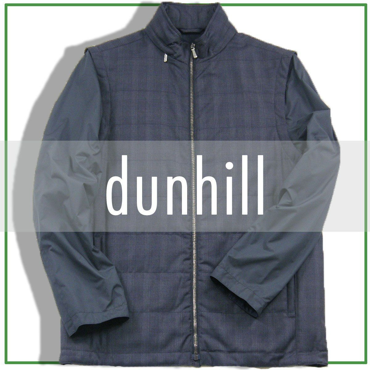 【新品】 dunhill / ダンヒル　2WAY アウター ベスト 中綿入り 中わた フード付 フーディー ウール ブルゾン フルジップ ネイビー 紺 Dunhill 秋冬