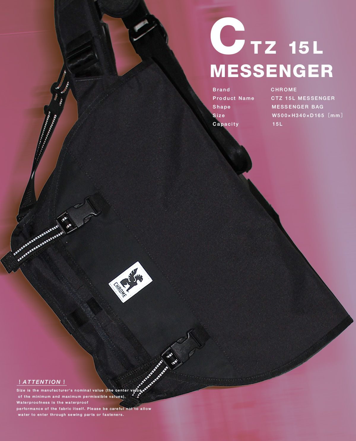 クロームインダストリーズ メッセンジャーバッグ ショルダーバッグ メンズ ブランド 斜めがけバッグ 防水 A4 PC収納 16インチ CHROME INDUSTRIES BG381