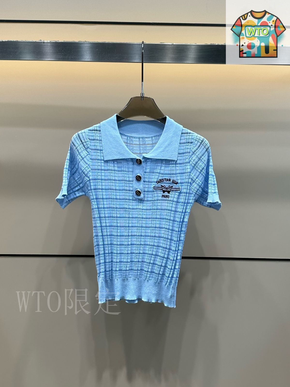 た  今日特価】Dior 25 夏季 刺繍レター カットアウト カラーニット