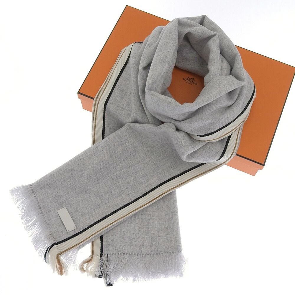 HERMESカシミア100%マフラー【新品未使用】【タグ付き】　☆訳あり☆ エルメス HERMES カシミヤ100 マフラー新品未使用 エルメス カシミア