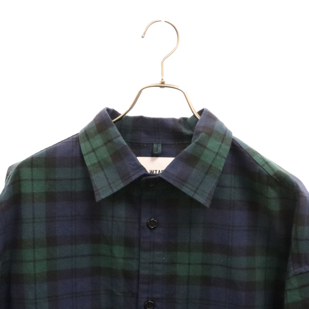 WTAPS (ダブルタップス) 22SS WCPO 02 LS COTTON FLANNEL TEXTILE 221TQDT-SHM02 オーバー  シャツ コットン フランネル テキスタイル チェック グリーン - メルカリ