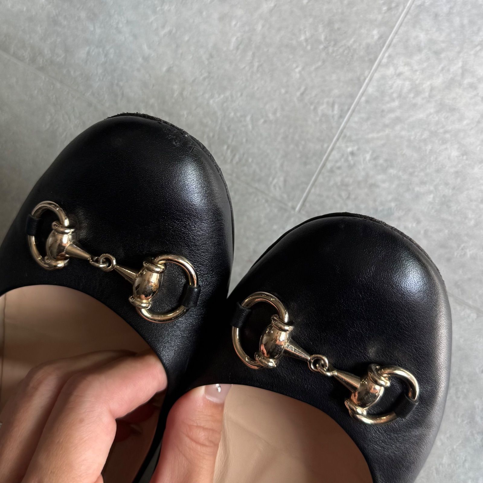 GUCCI ホースビットパンプス フラットシューズ バレエシューズ レザー