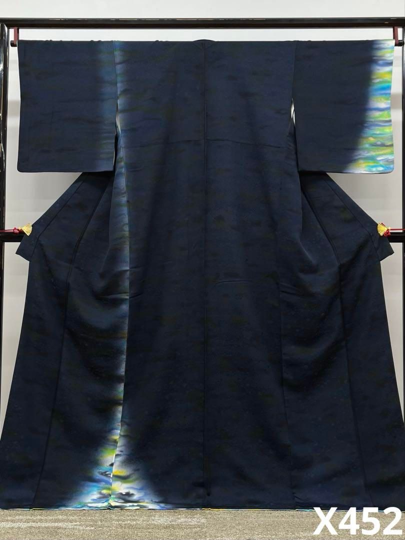 絵羽小紋 個性的 ニュアンス 柄八掛 紋意匠 正絹 ガード加工済