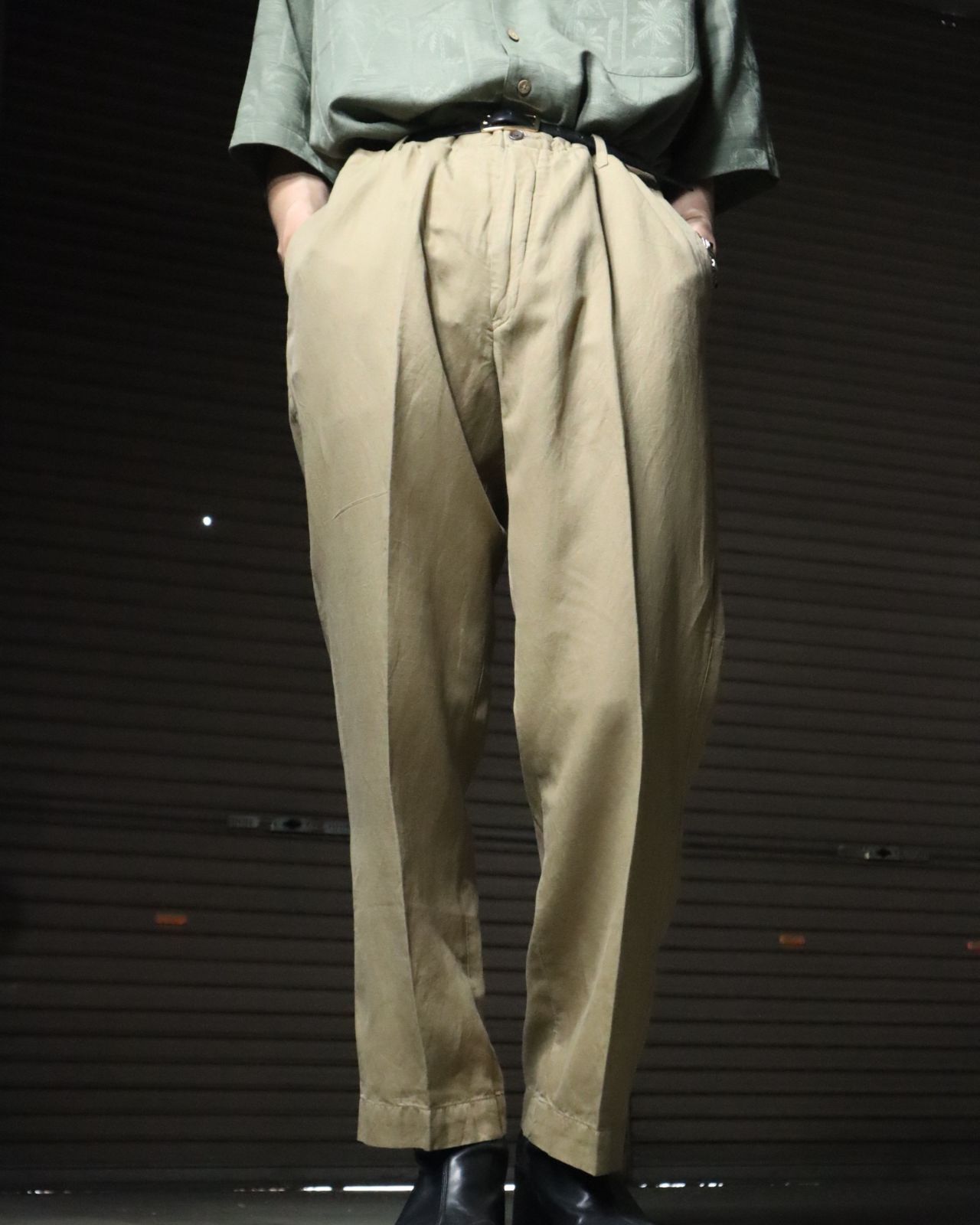 RALPH LAUREN リネン ワイドスラックス ベージュ 希少 ポロラルフローレン ワイドパンツ リネン ベージュ 36/32