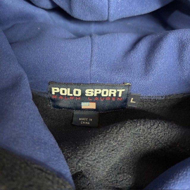 90s POLO SPORT RALPH LAUREN フリースパーカー 星条旗 POLO SPORT RALPH LAUREN 90年代 星条旗ロゴ フリース パーカー サイズ