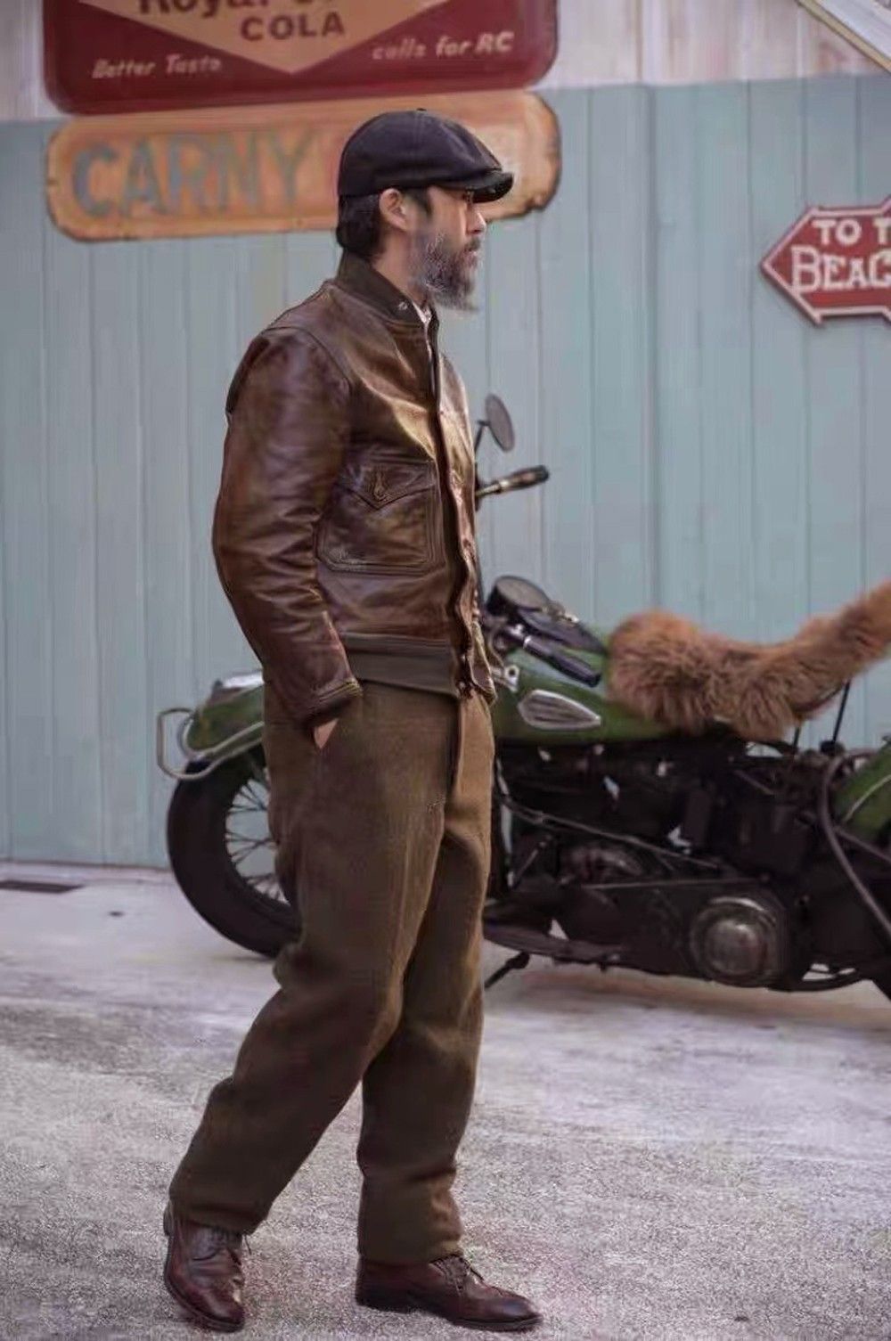 ヴィンテージ復刻デザイン 英国製オイルワックスカーフスキン使用 A-1