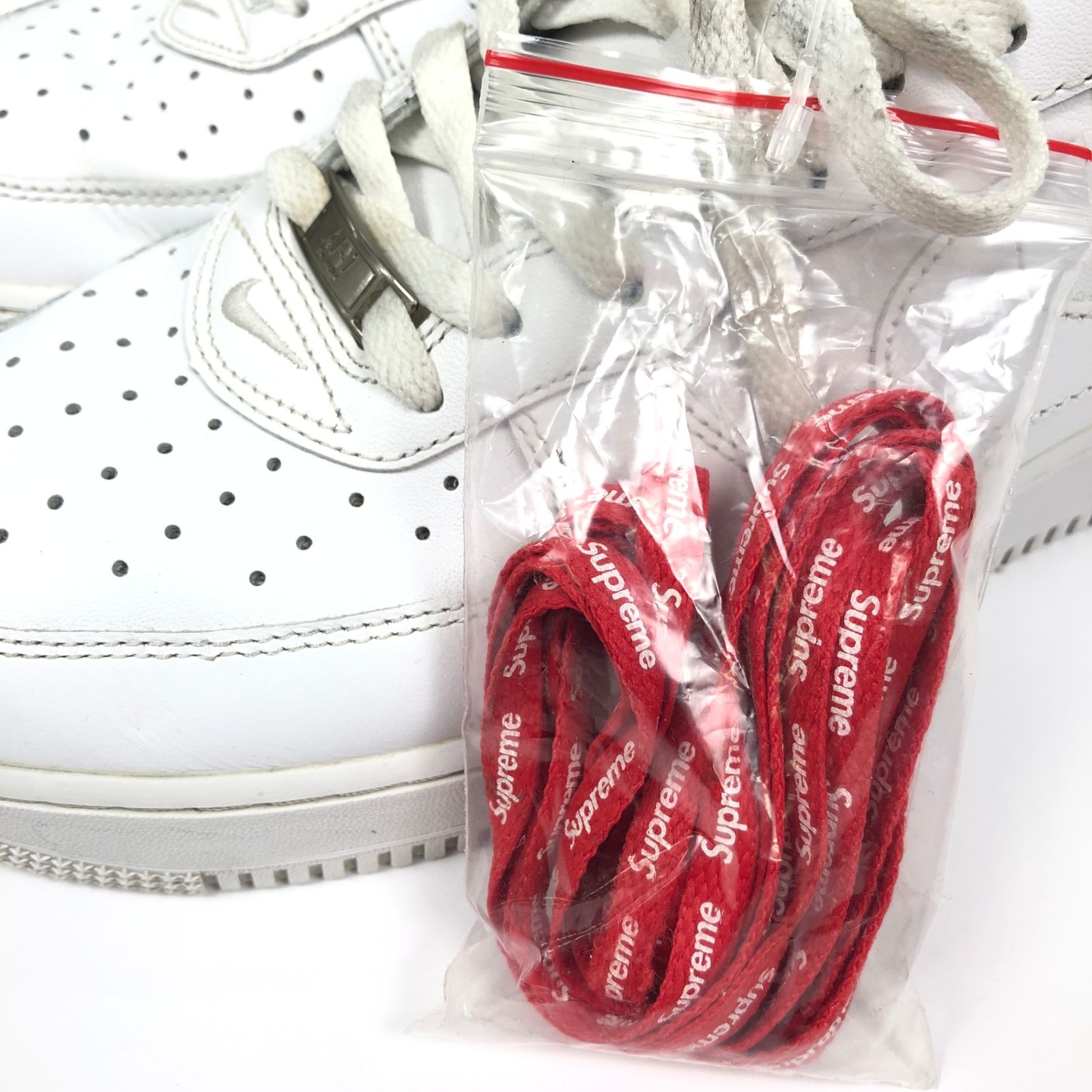 シュプリーム NIKE シューレース CU9225-100 付属品 Nike x Supreme AIR FORCE 1 LOW CU9225 100