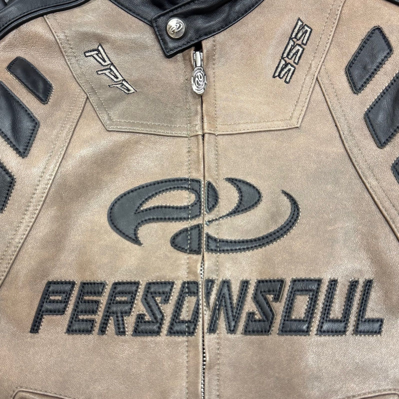 【関税送料込☆】personsoul レーシングジャケット 参考上代165000円 PERSONSOUL Sheepskin Racing Leather Jacket