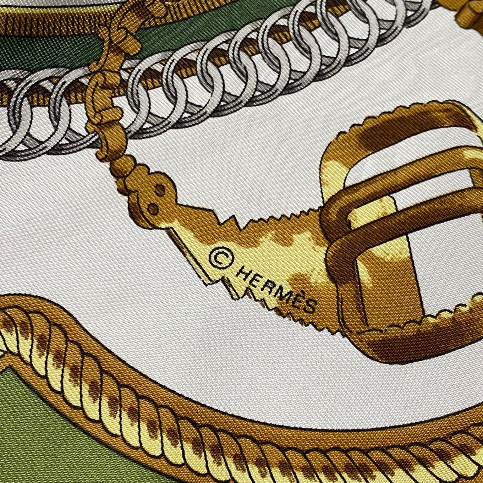 ○エルメス HERMES カレ90 REPRISE スカーフ シルク グリーン