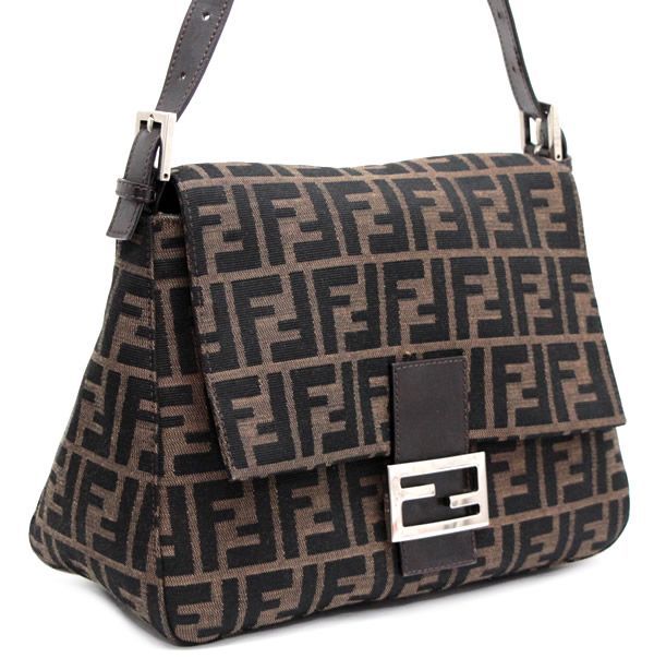 フェンディ FENDI マンマバケット ショルダーバッグ ズッカ柄 ブラウン