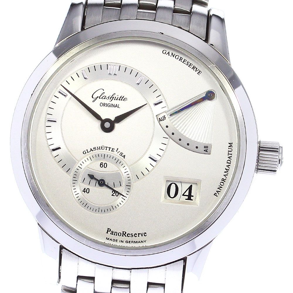 グラスヒュッテ・オリジナル GLASHUTTE ORIGINAL 65-01-02-02-14 パノリザーブ パワーリザーブ 手巻き メンズ箱・保証書付き_802318