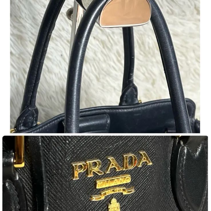 PRADA プラダ 2way ハンドバッグ1BA113 サフィアーノレザー ロゴ