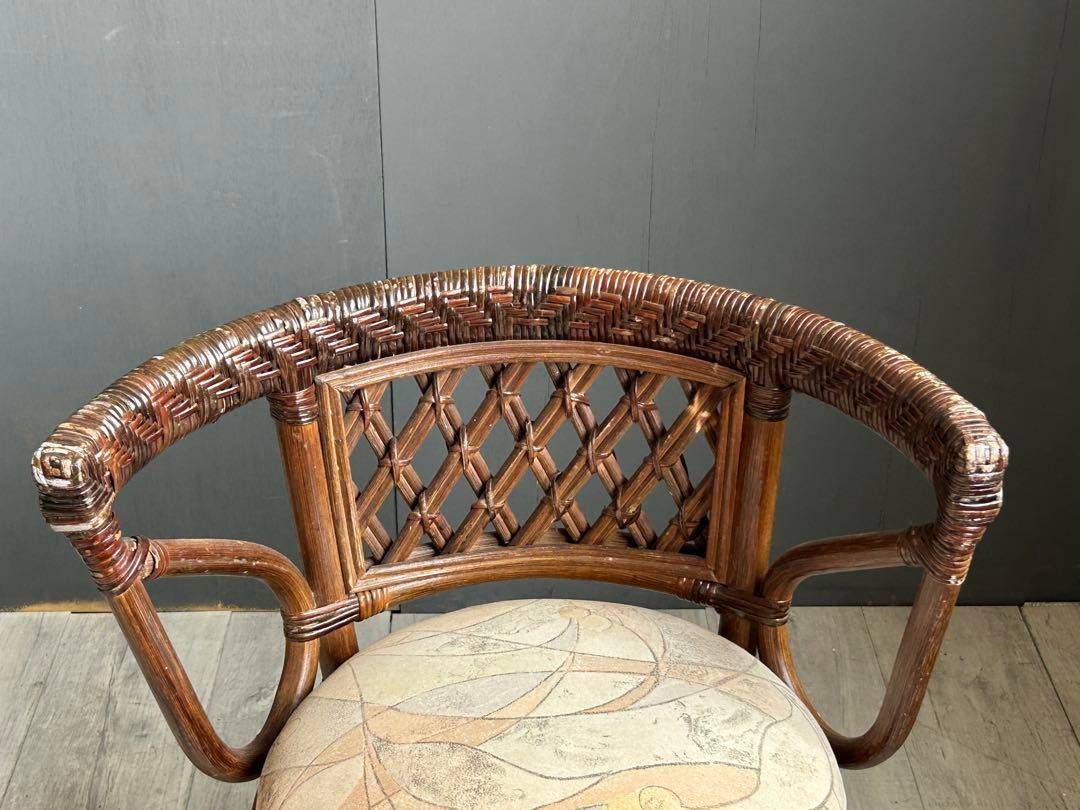 ラタン 籐 ラウンド 英国スタイル 猫脚 クラシック クラシカル 2脚 nz