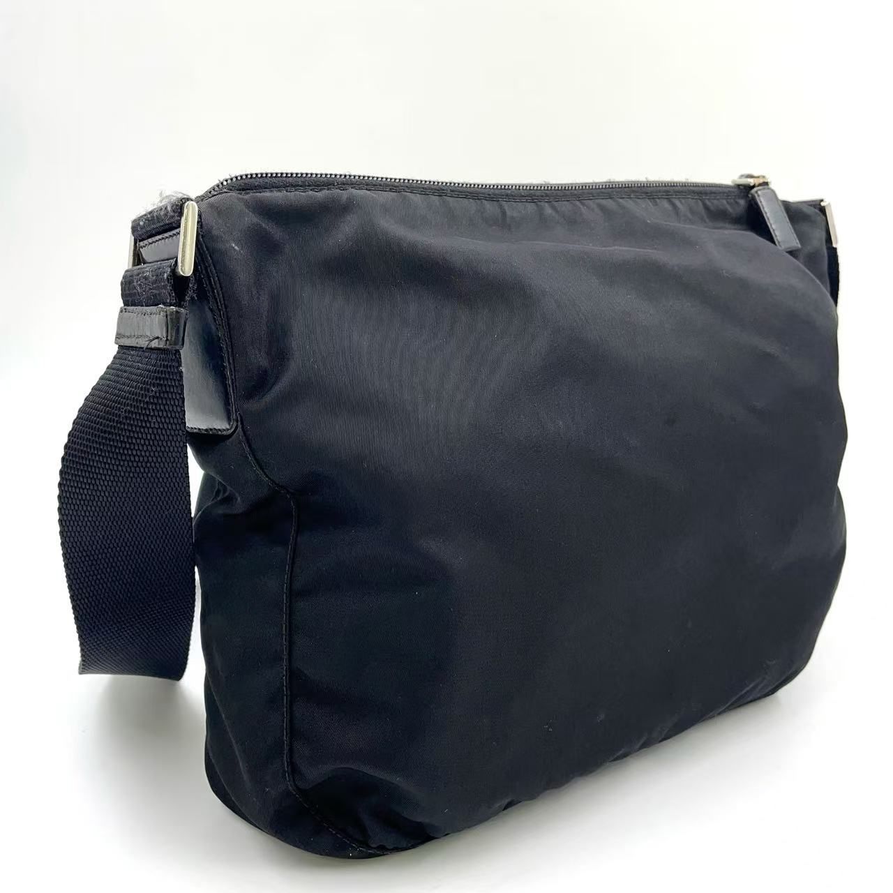 PRADA カメラバッグ 三角ロゴ レザー×ナイロン ブラック