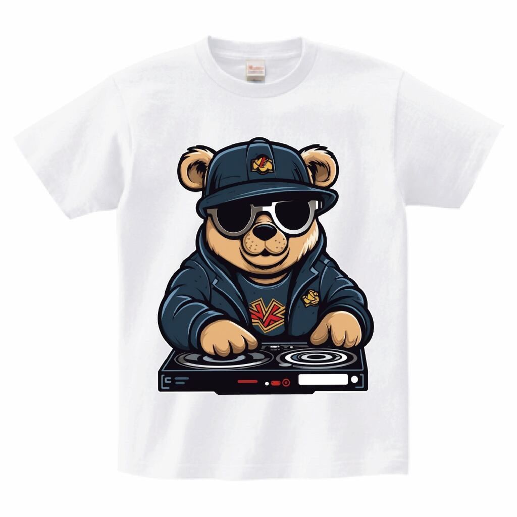 クマイラスト Tシャツ 黒 KUMAYA くまや Tシャツ メンズ レディース くま クマ 和柄