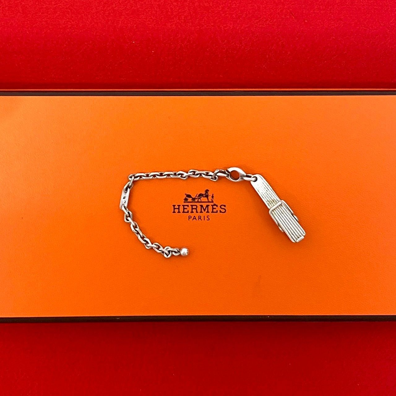 極 美品 希少品 HERMES エルメス シルバー925 チェーン クリップ 