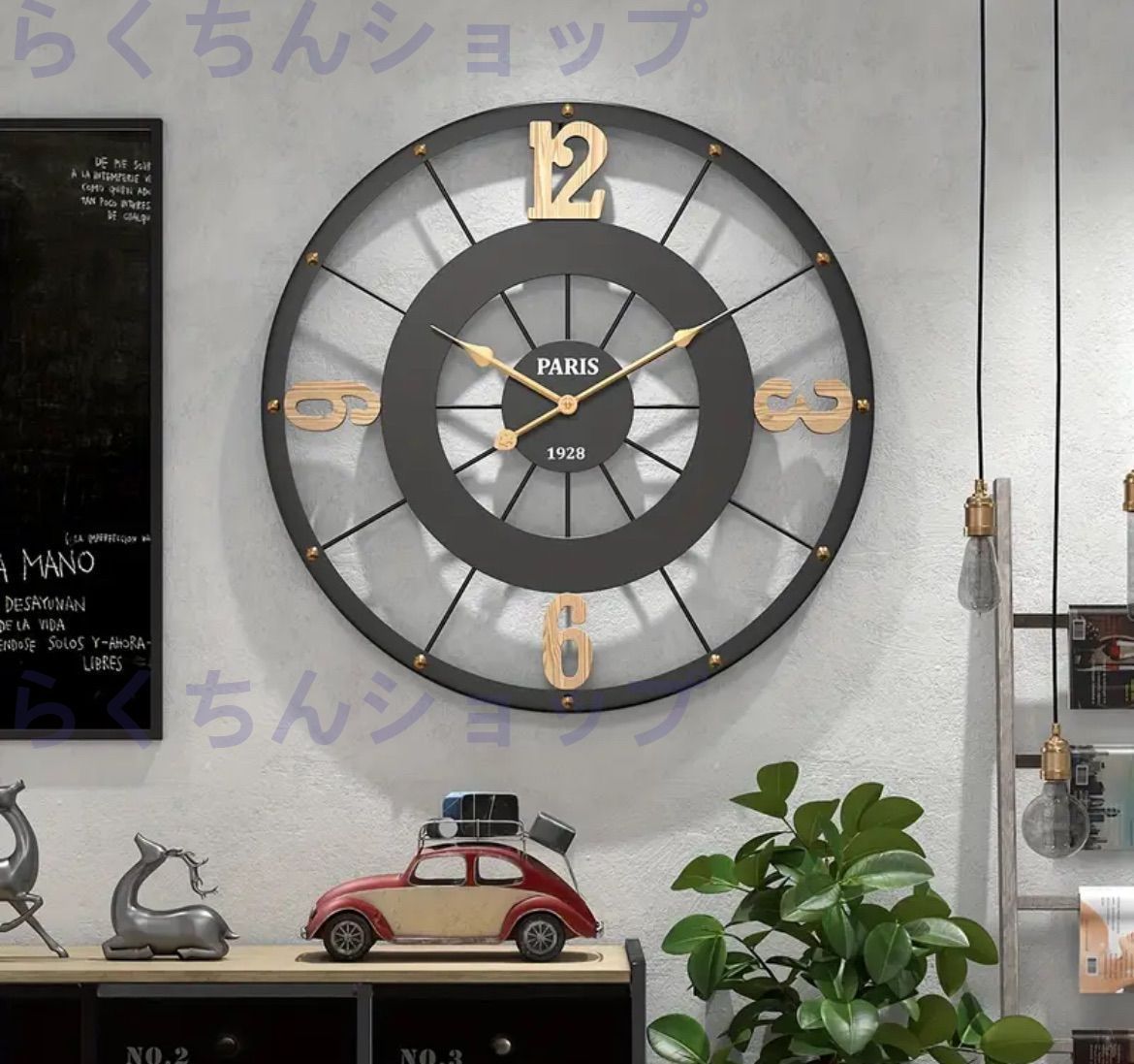 新品未使用掛け時計 壁掛け時計 時計 おしゃれ アンティーク アートクロック ヴィンテージ サイレント リビングルーム用 非カチカチ 寝室 キッチン オ