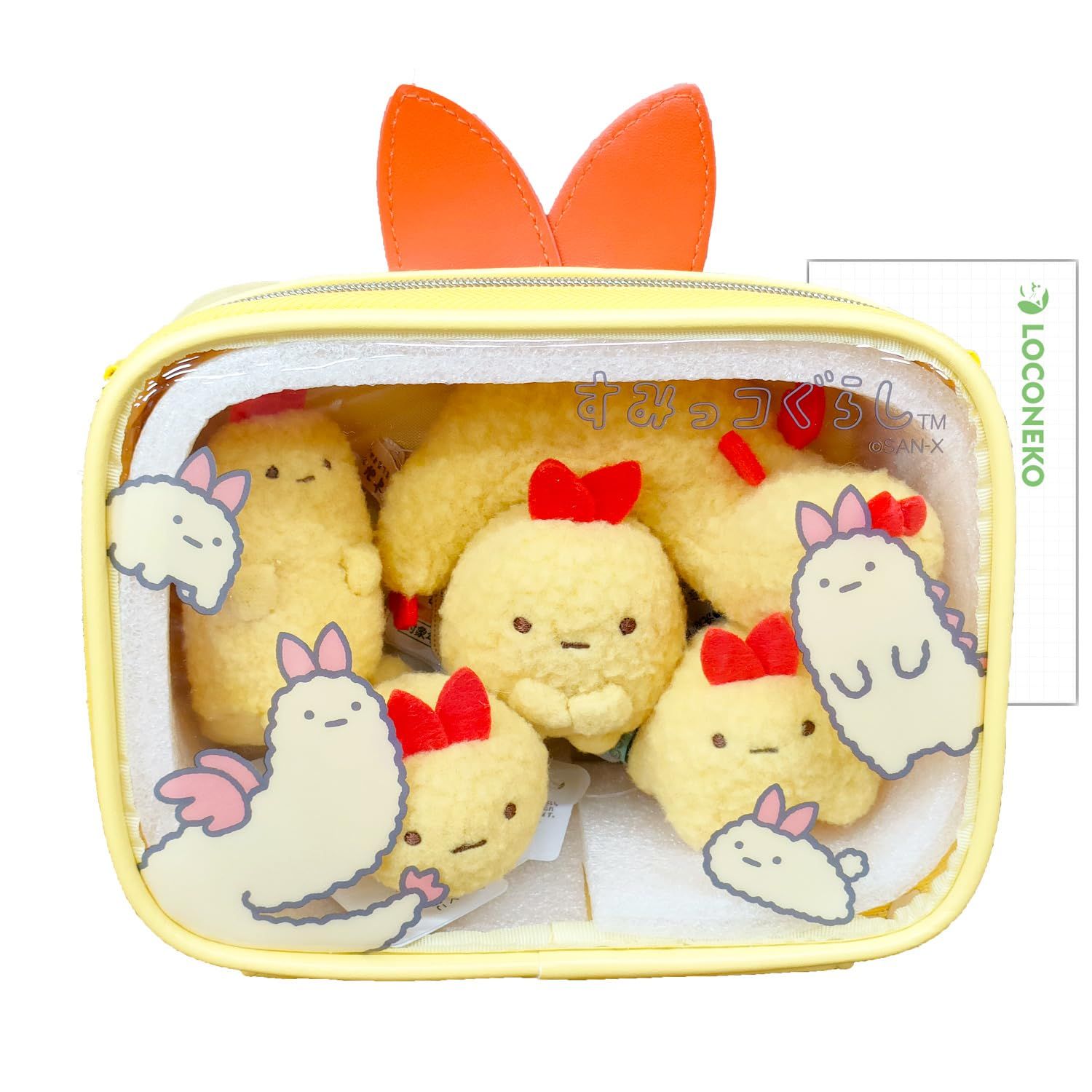 サンエックス すみっコぐらし おでかけすみっコ えびふらいのしっぽ ＆ てのりぬいぐるみ 5種 進化A|B|C|D|えびふらいのしっぽ ＋ ロコネコセット