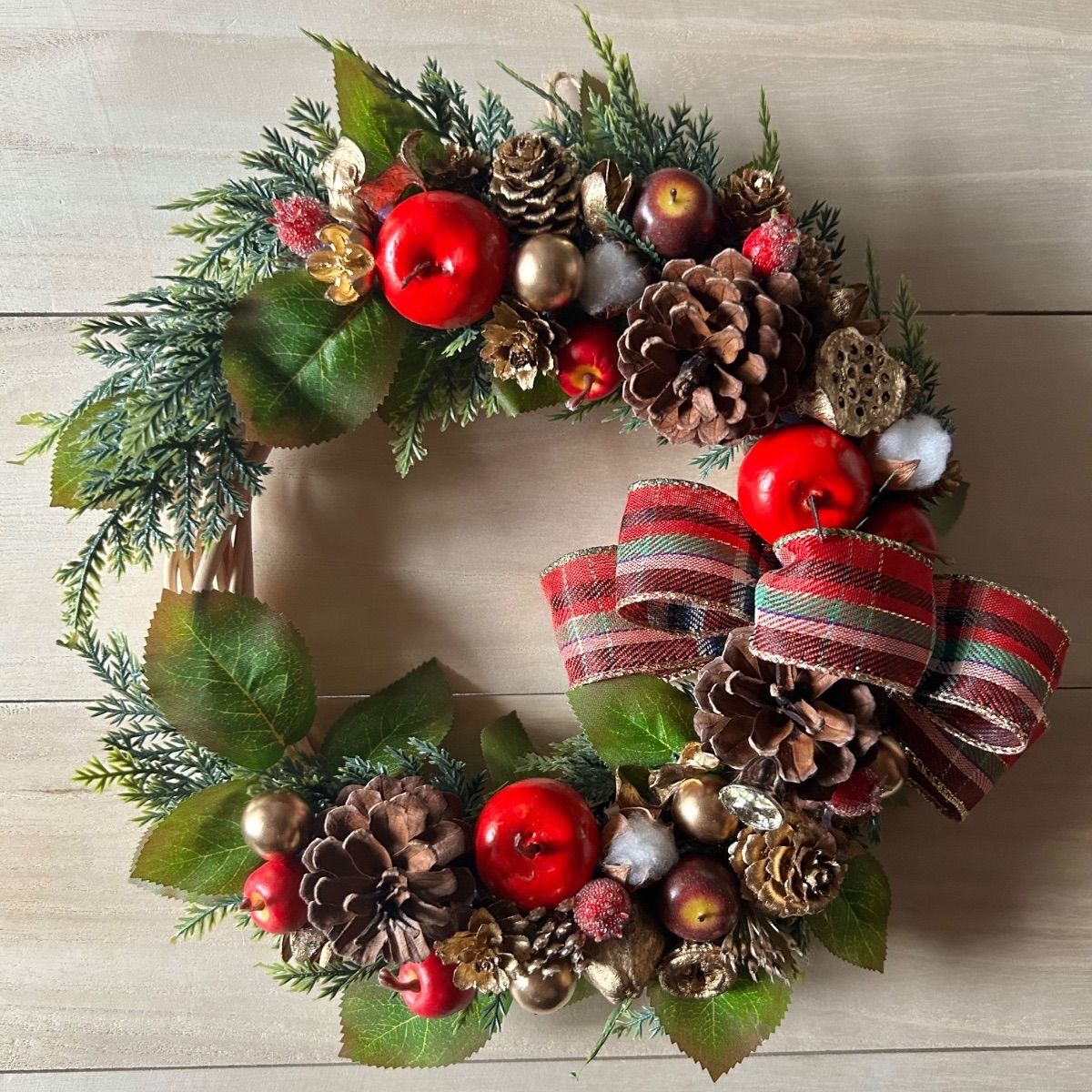 7.クリスマスハーフリース Christmas half wreath 2021 クリスマスハーフリース コットン