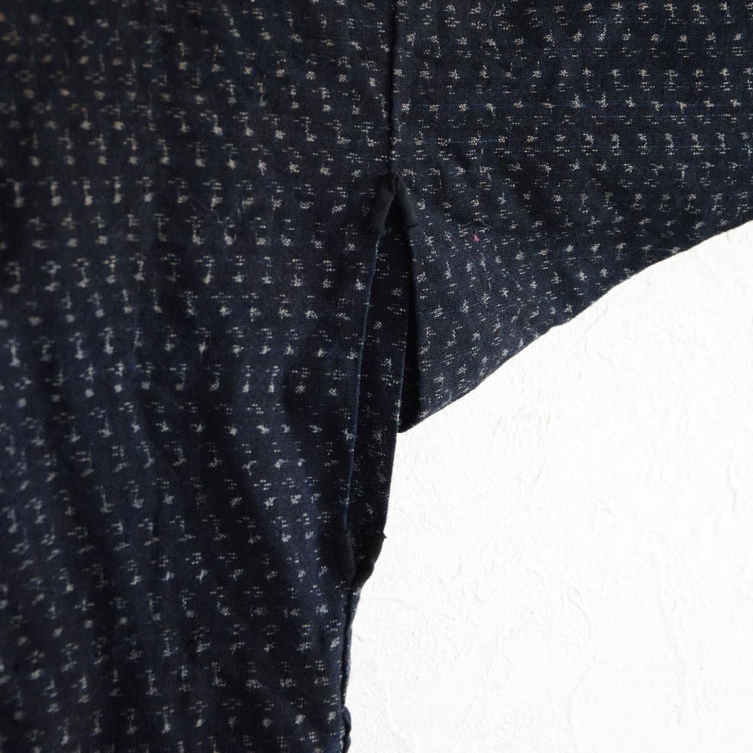 藍染書生絣風着物