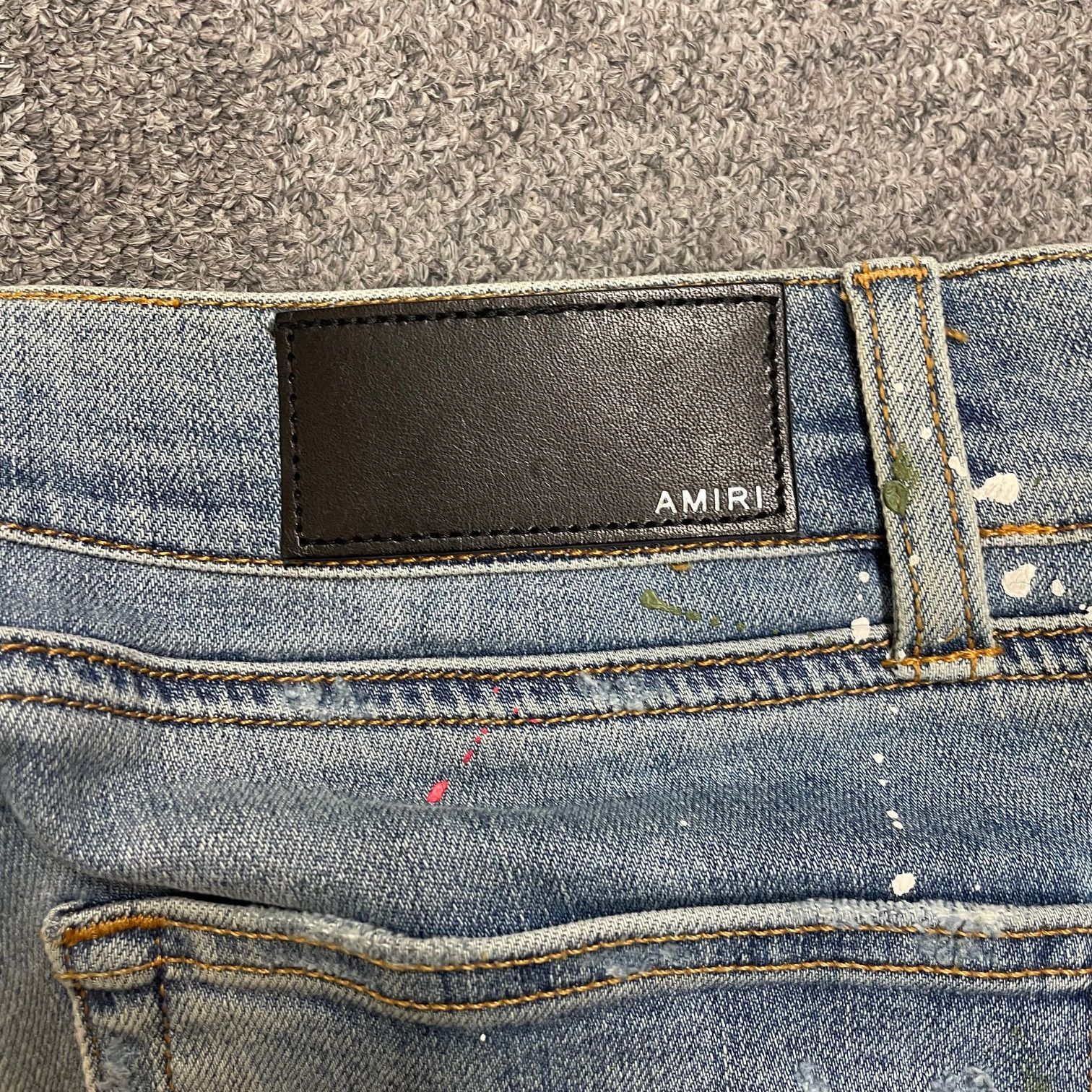 メンズパンツ Amiri ペイントデニム メンズ amiri デニム カラーブルー