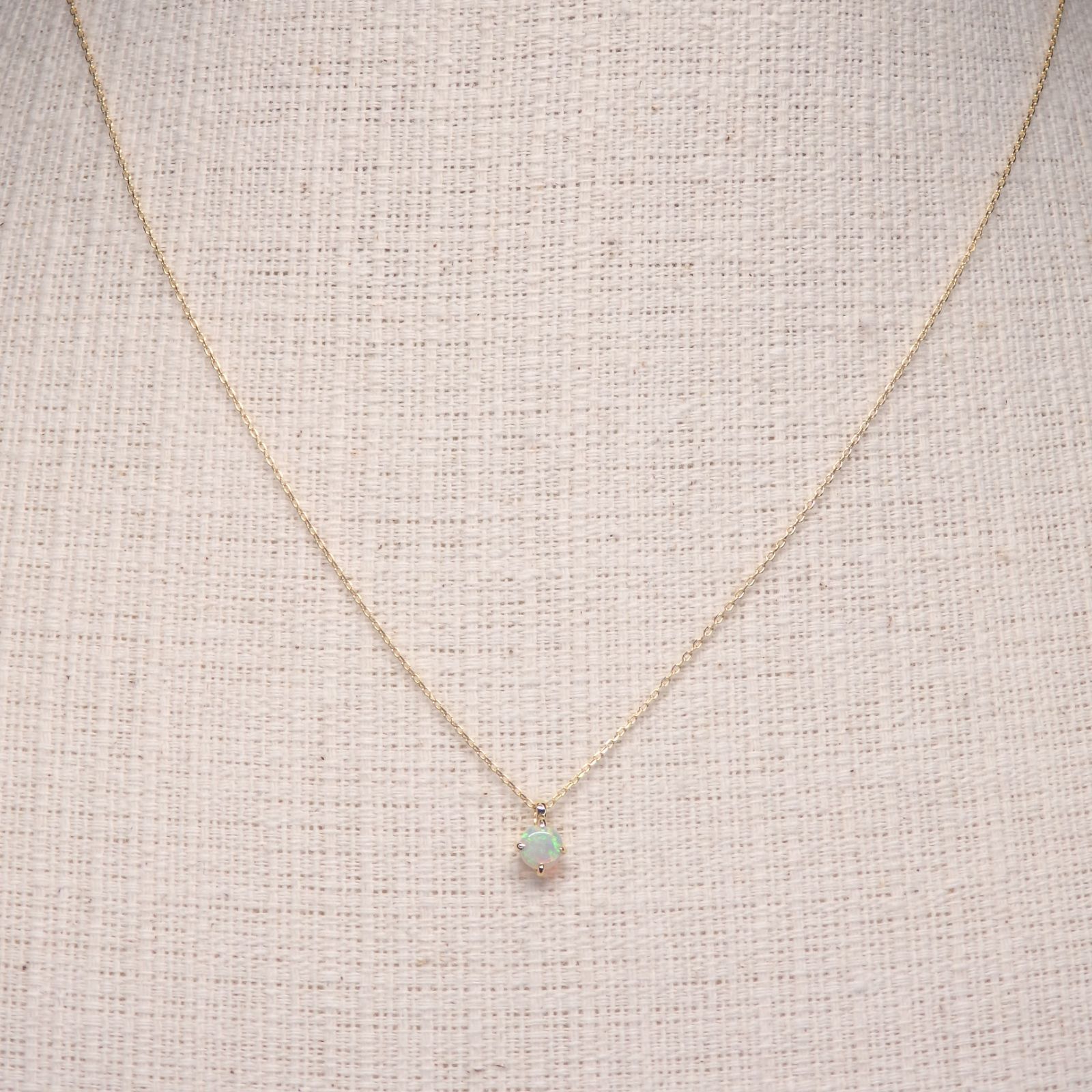 オパール ネックレス 0.119ct Z5341 ゴールドK18 一粒 シンプル オパール ネックレス 0.119ct Z5341 ゴールドK18 一粒 シンプル
