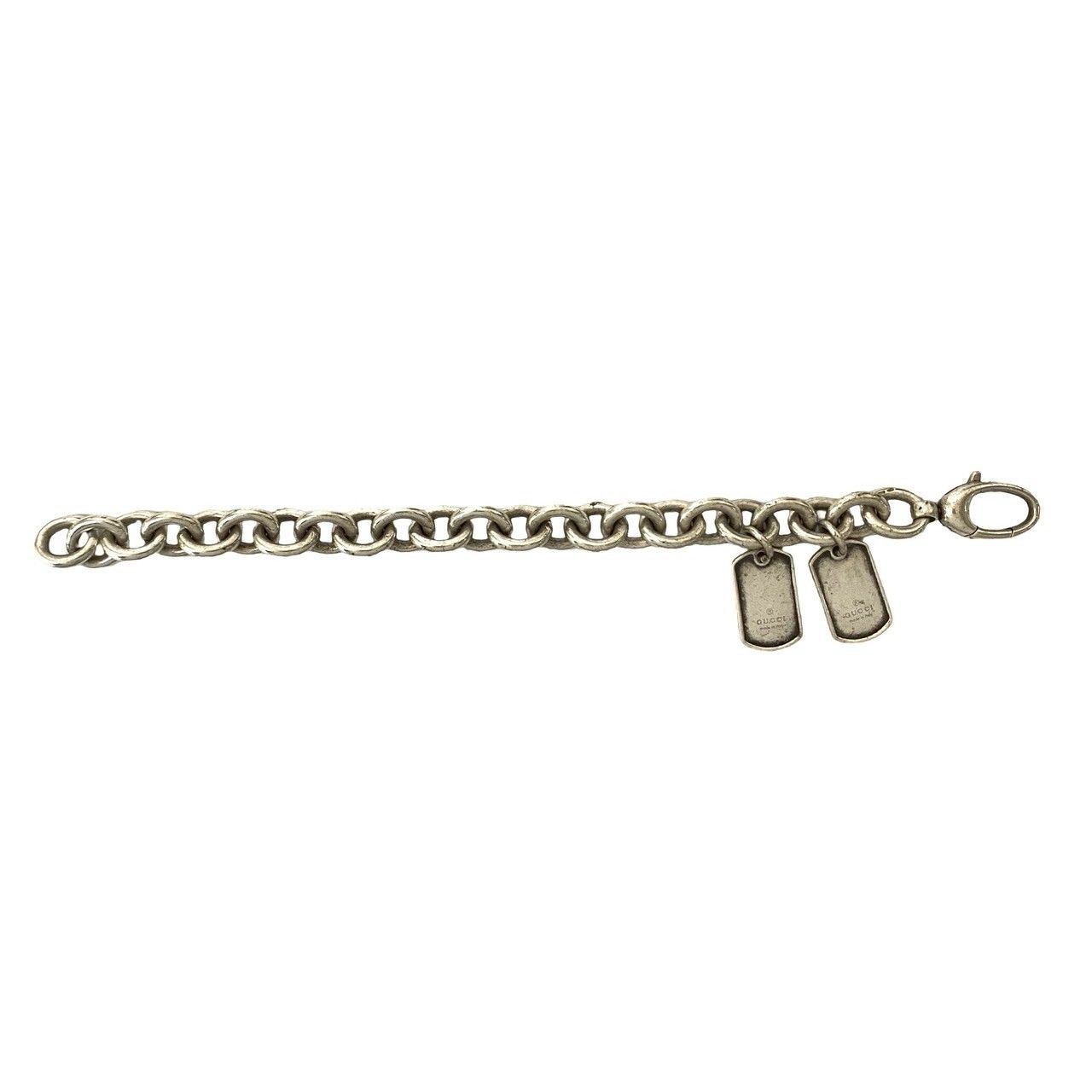 極 美品 GUCCI グッチ ダブルドッグタグ ブレスレット シルバー925