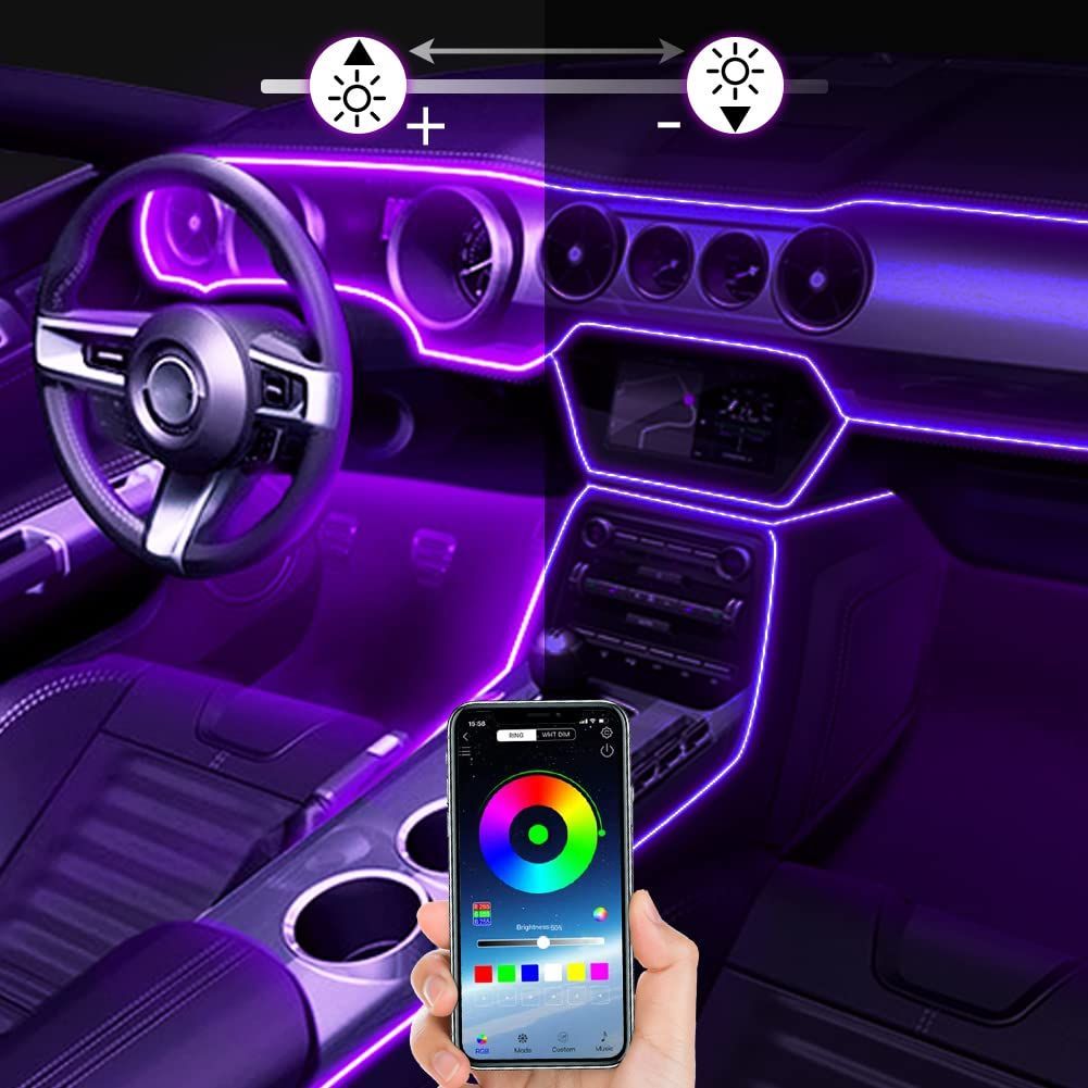 アンビエントライト 車 LEDテープ RGB 高輝度 雰囲気 車内装飾 フット