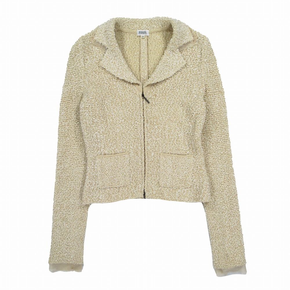 【美品】FOXEY フォクシー　ジャケット　ダブル　ヌートリア　ミックスツイード 美品】FOXEY フォクシージャケットダブルヌートリアミックス