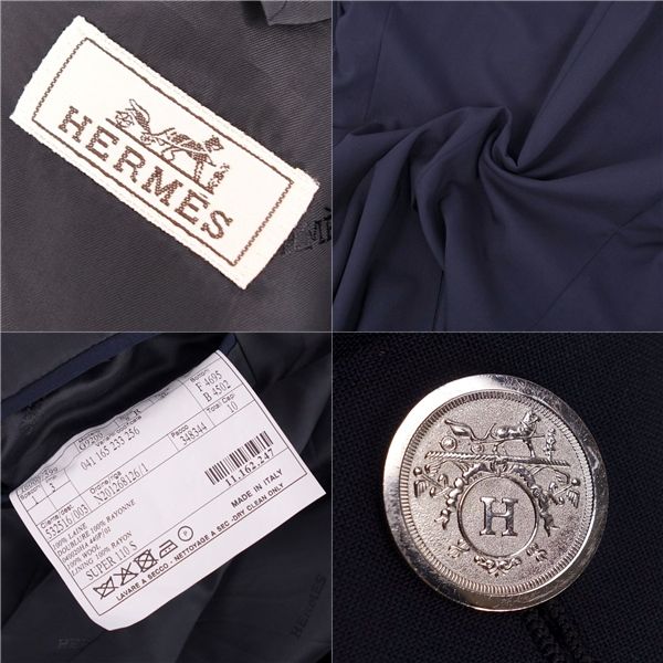 極美品 エルメス HERMES ブレザー ジャケット テーラード エクス