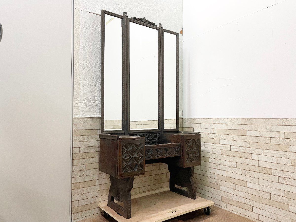 H19K39 神戸洋家具 永田良介商店 ドレッサー 永田良介商店 神戸洋家具 ドレッサー 化粧台 三面鏡