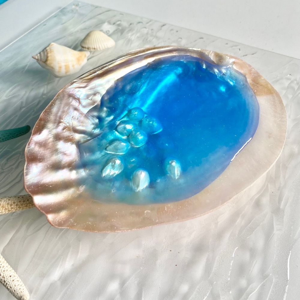 インテリアアート　海の置き物　アクセサリートレイ　雑貨　貝殻 小物入れ トレー 貝殻 卓上 リアル 海 おしゃれ かわいい