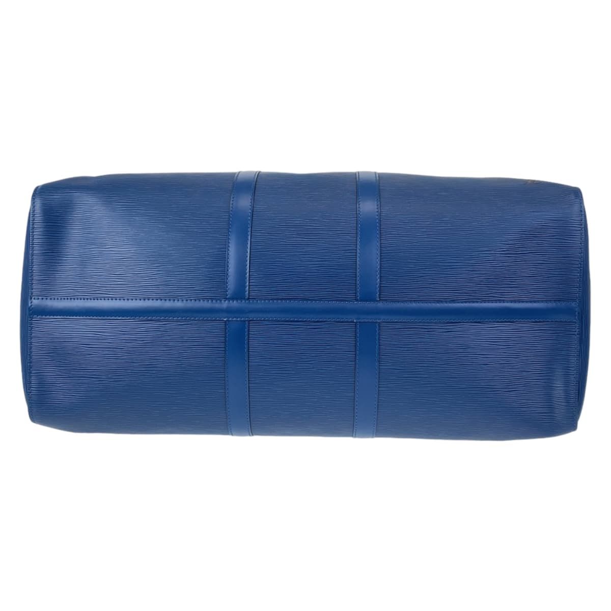 美品 LOUIS VUITTON ルイヴィトン エピ キーポル55 トレドブルー 青 