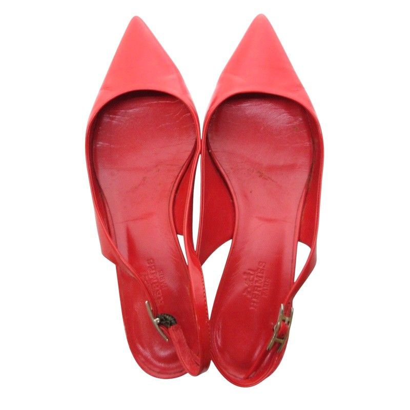 HERMES オープントゥパンプス 赤 青 ピンク37 HERMES オープントゥパンプス 赤 青 ピンク37 HERMES オープントゥ