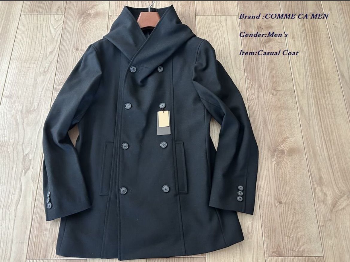 COMME CA MEN コムサメン 一宮ウール ニュー ピーコート 05ブラック Lサイズ 10WE11 定価69 300円