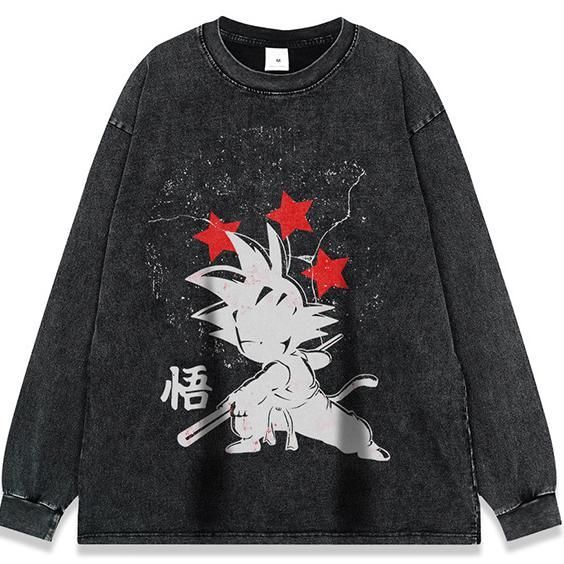 ドラゴンボール  Tシャツ 長袖  メンズ チェンソーマン コットン 秋 冬  ヴィンテージ加工 S-3XL 2件500円割引